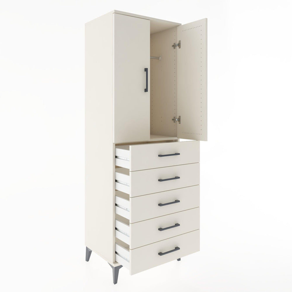 Woodntry Modular Cabinet Moonstone 60x44x170 cm with Doors and Drawers KC26-1