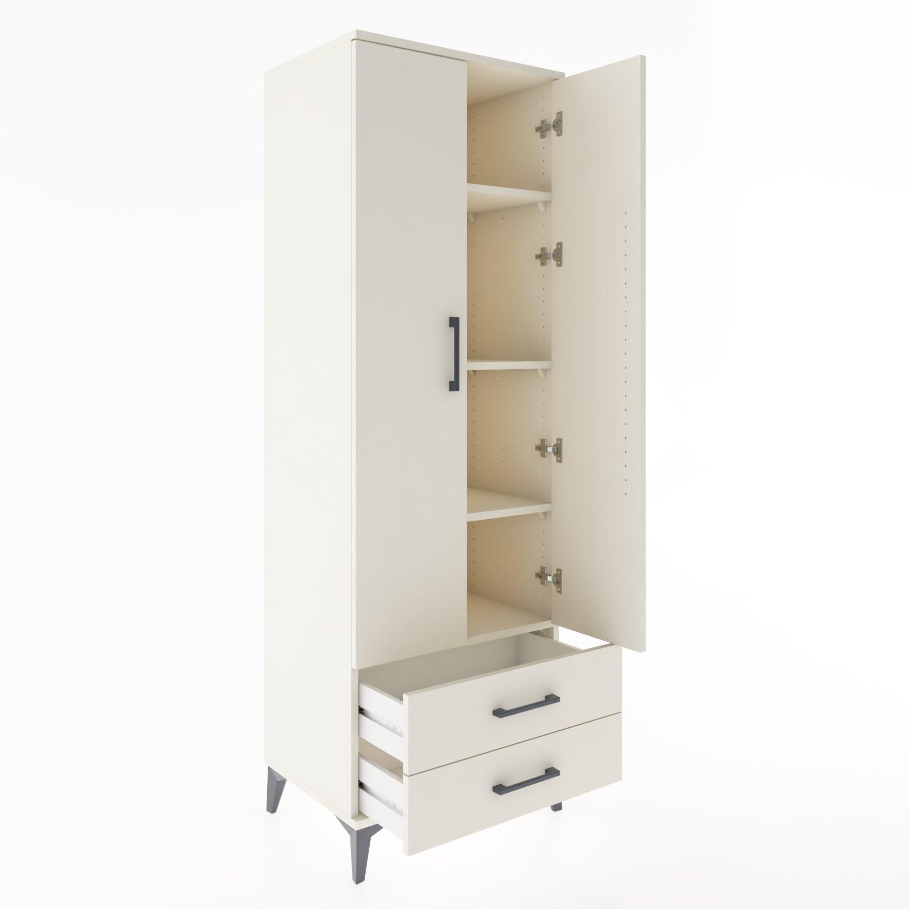 Woodntry Modular Cabinet Moonstone 60x44x170 cm with Doors and Drawers KC7-1
