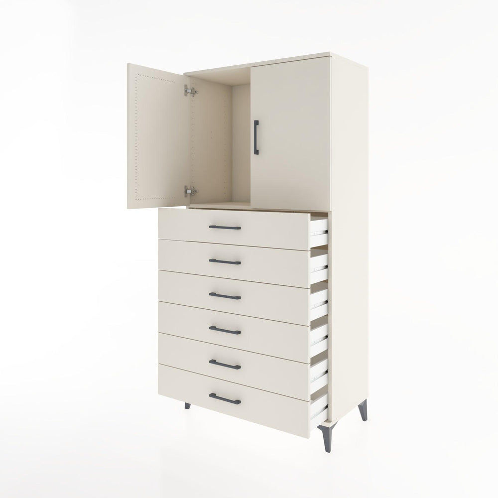 Woodntry Modüler Dolap Aytaşı 88x44x170 cm Kapaklı ve Çekmeceli KC3-1