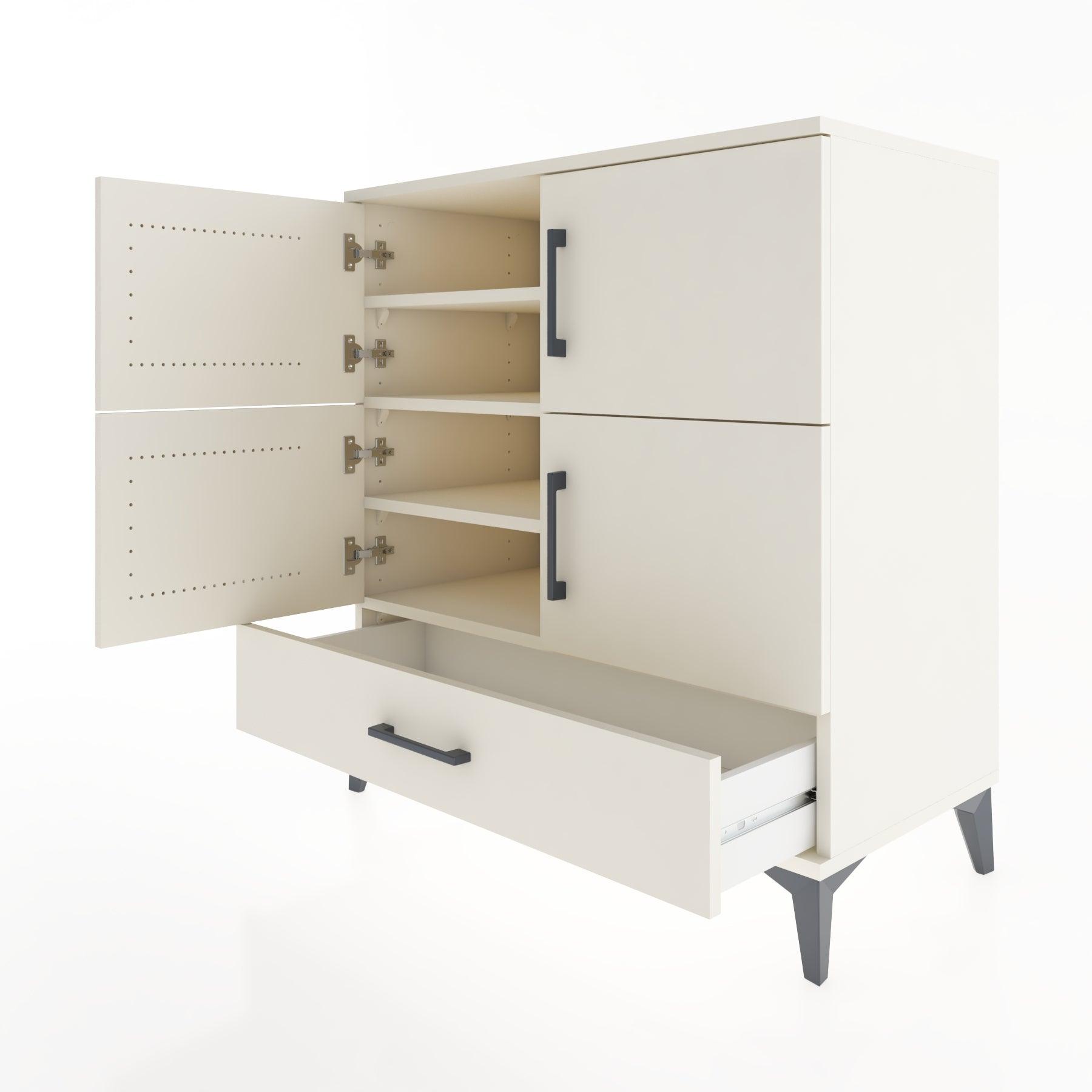 Woodntry Modular Dresser Moonstone 88x44x84 cm with Cover and Drawer KC91-1
