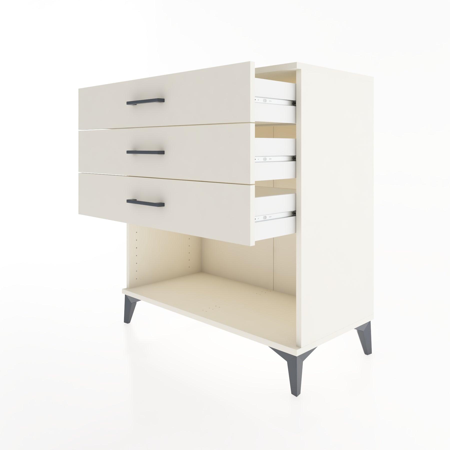 Woodntry Modüler Şifonyer Aytaşı 88x44x84 cm Çekmeceli ve Raflı CR11-1