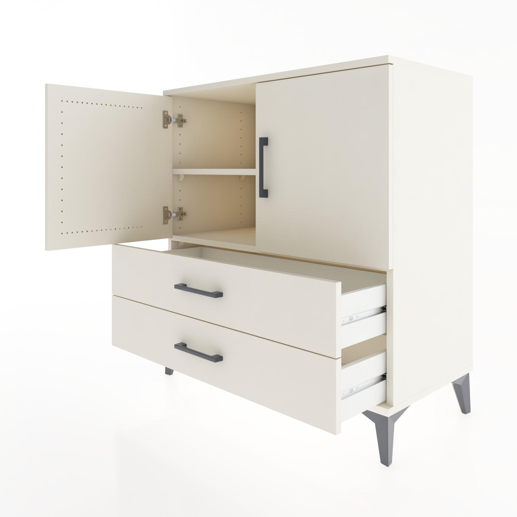 Woodntry Modular Dresser Moonstone 88x44x84 cm with Cover and Drawer KC23-1