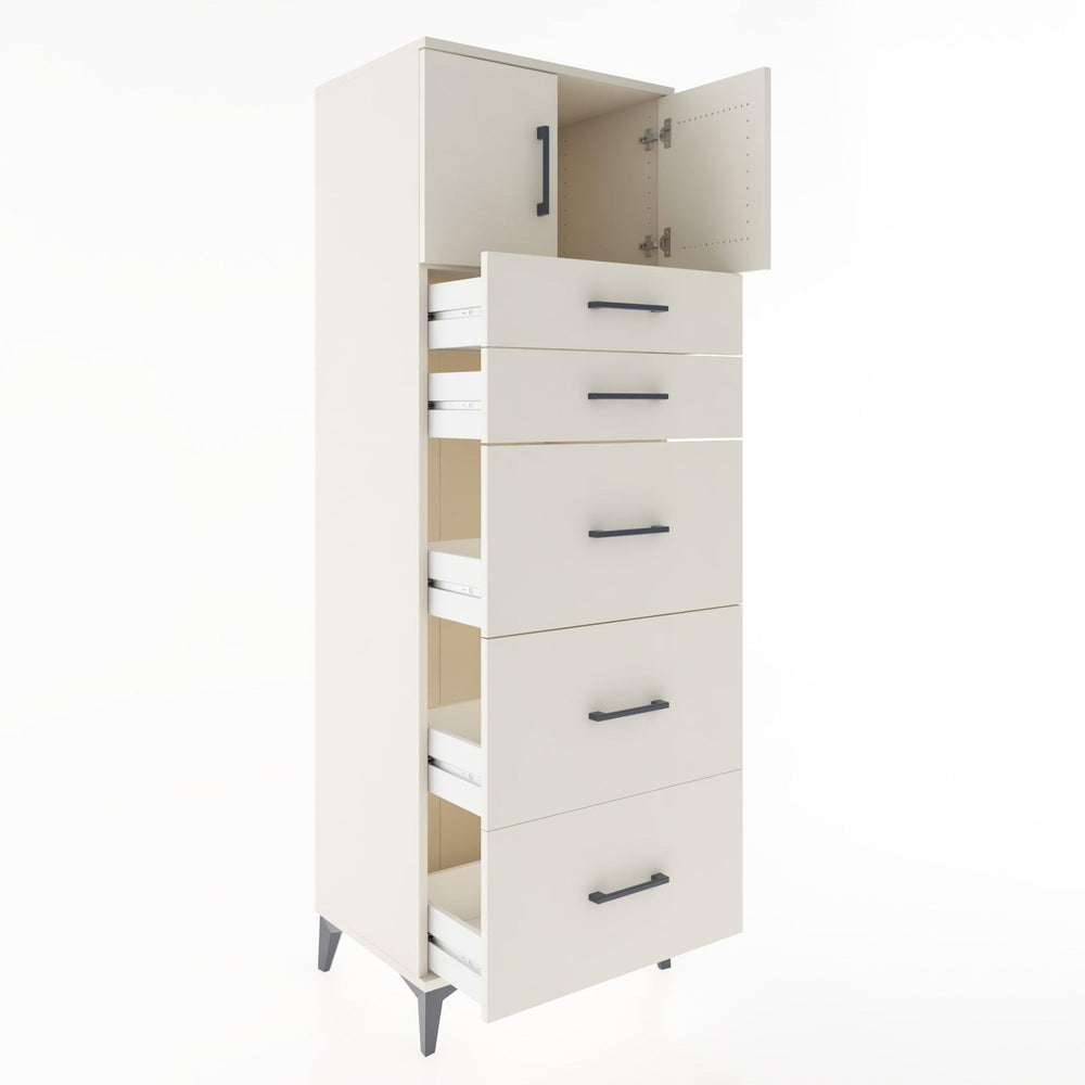 Woodntry Modular Cabinet Moonstone 60x44x170 cm with Doors and Drawers KC22-1