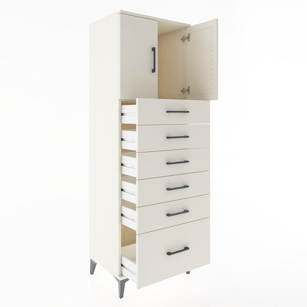 Woodntry Modular Cabinet Moonstone 60x44x170 cm with Doors and Drawers KC11-1