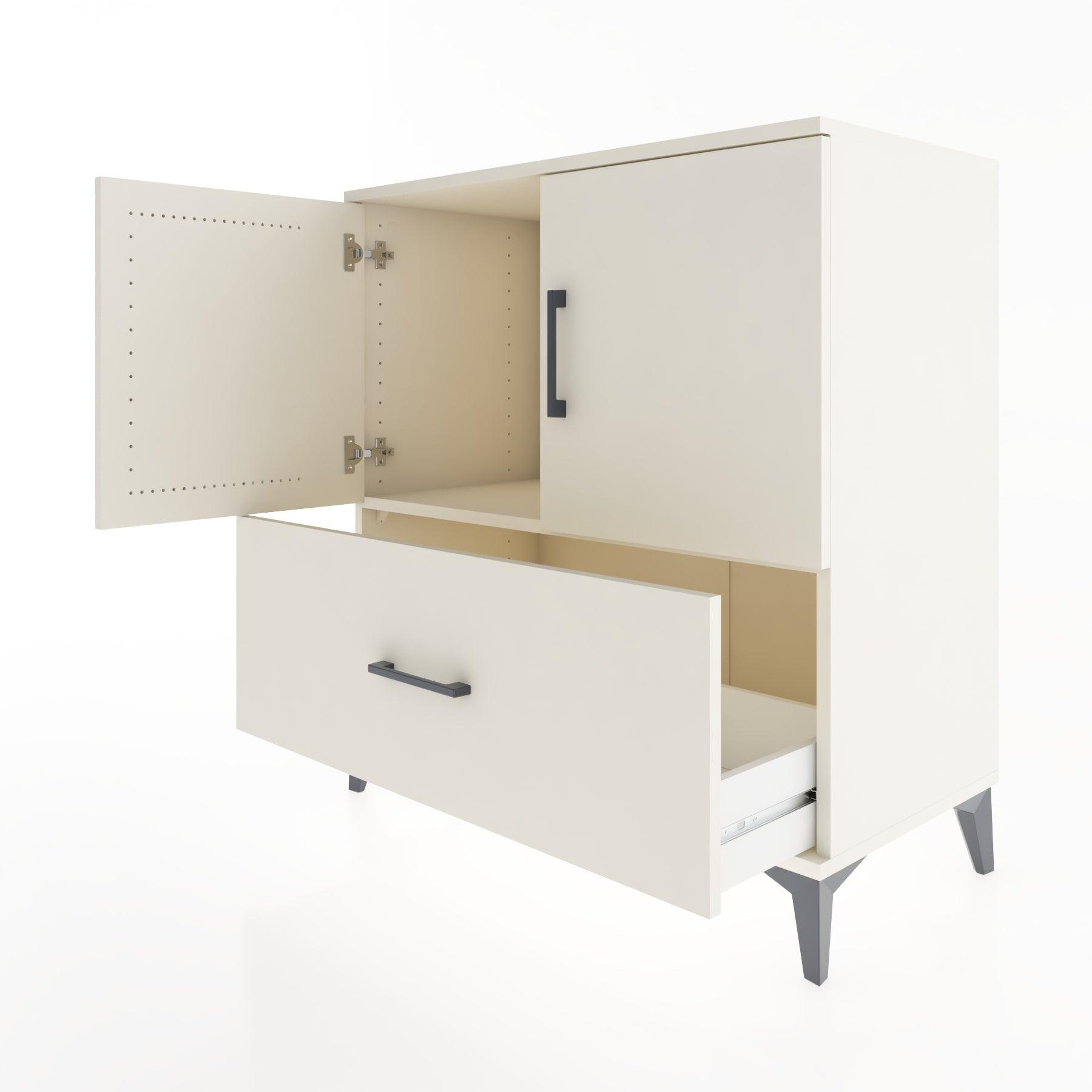 Woodntry Modular Dresser Moonstone 88x44x84 cm with Cover and Drawer KC48-1