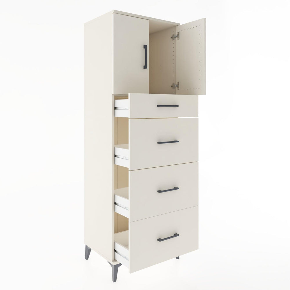 Woodntry Modular Cabinet Moonstone 60x44x170 cm with Doors and Drawers KC23-1