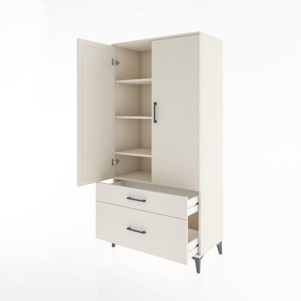Woodntry Modular Cabinet Moonstone 88x44x170 cm with Doors and Drawers KC15-1