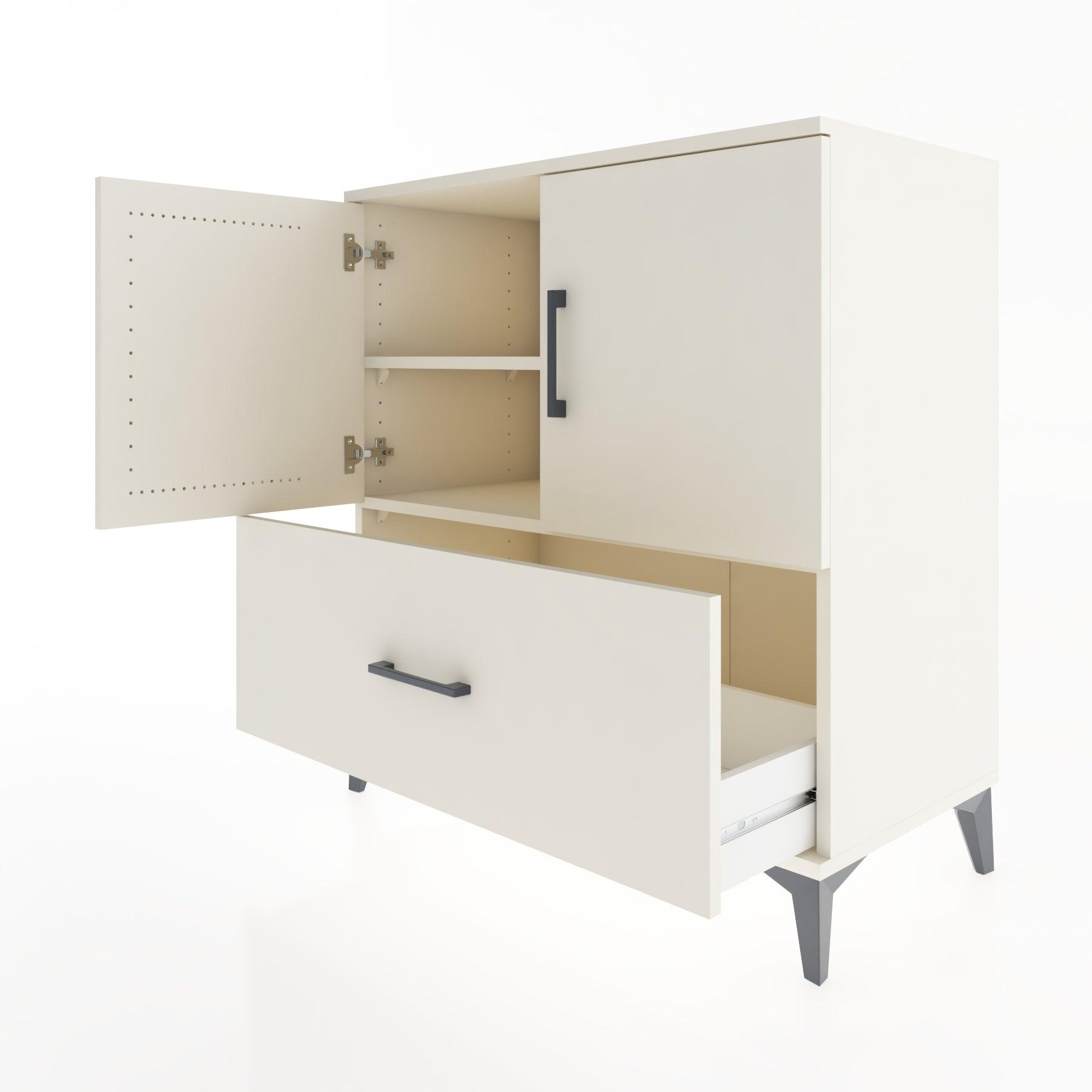 Woodntry Modular Dresser Moonstone 88x44x84 cm with Cover and Drawer KC47-1