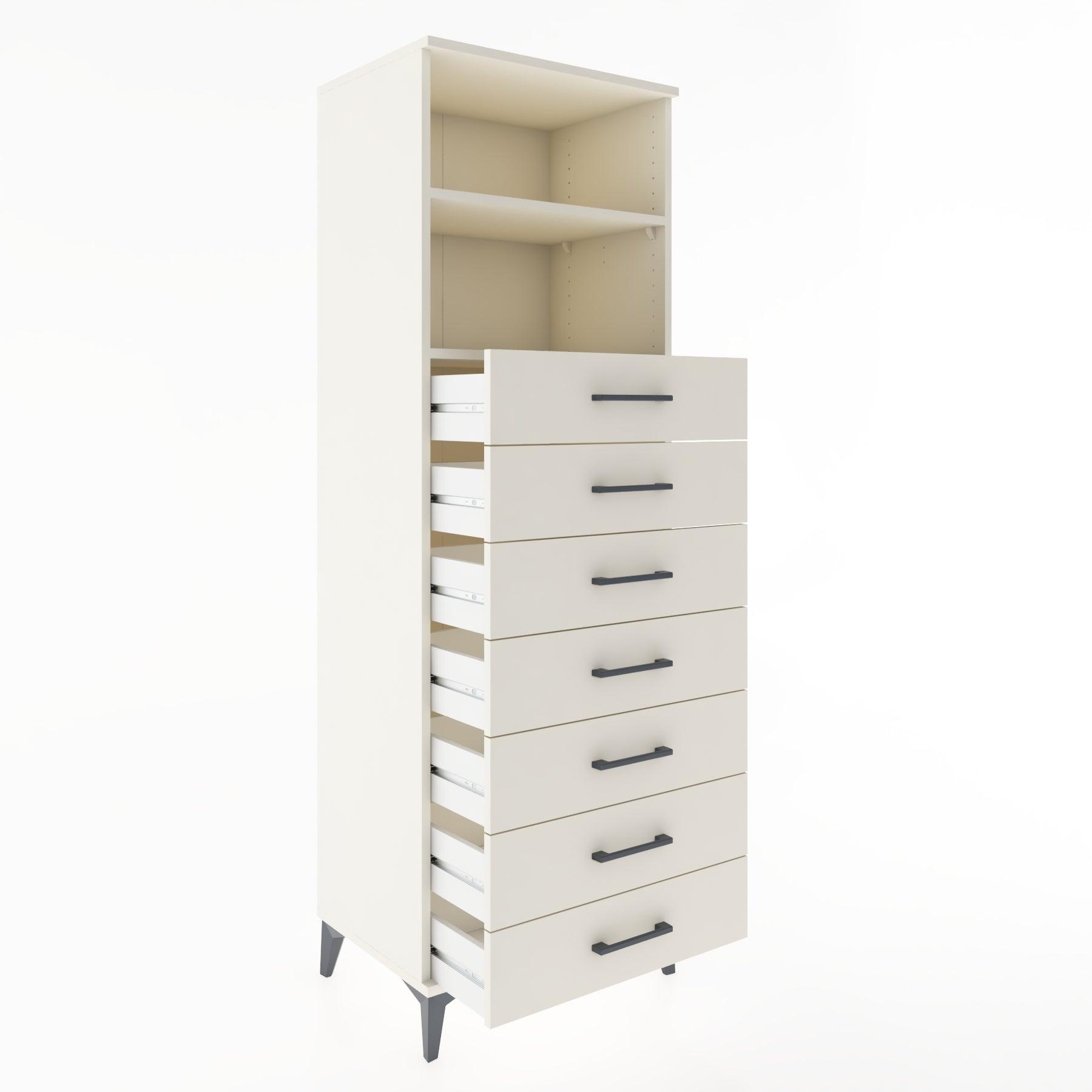 Woodntry Modular Cabinet Moonstone 60x44x170 cm with Drawers and Shelves CR33-1
