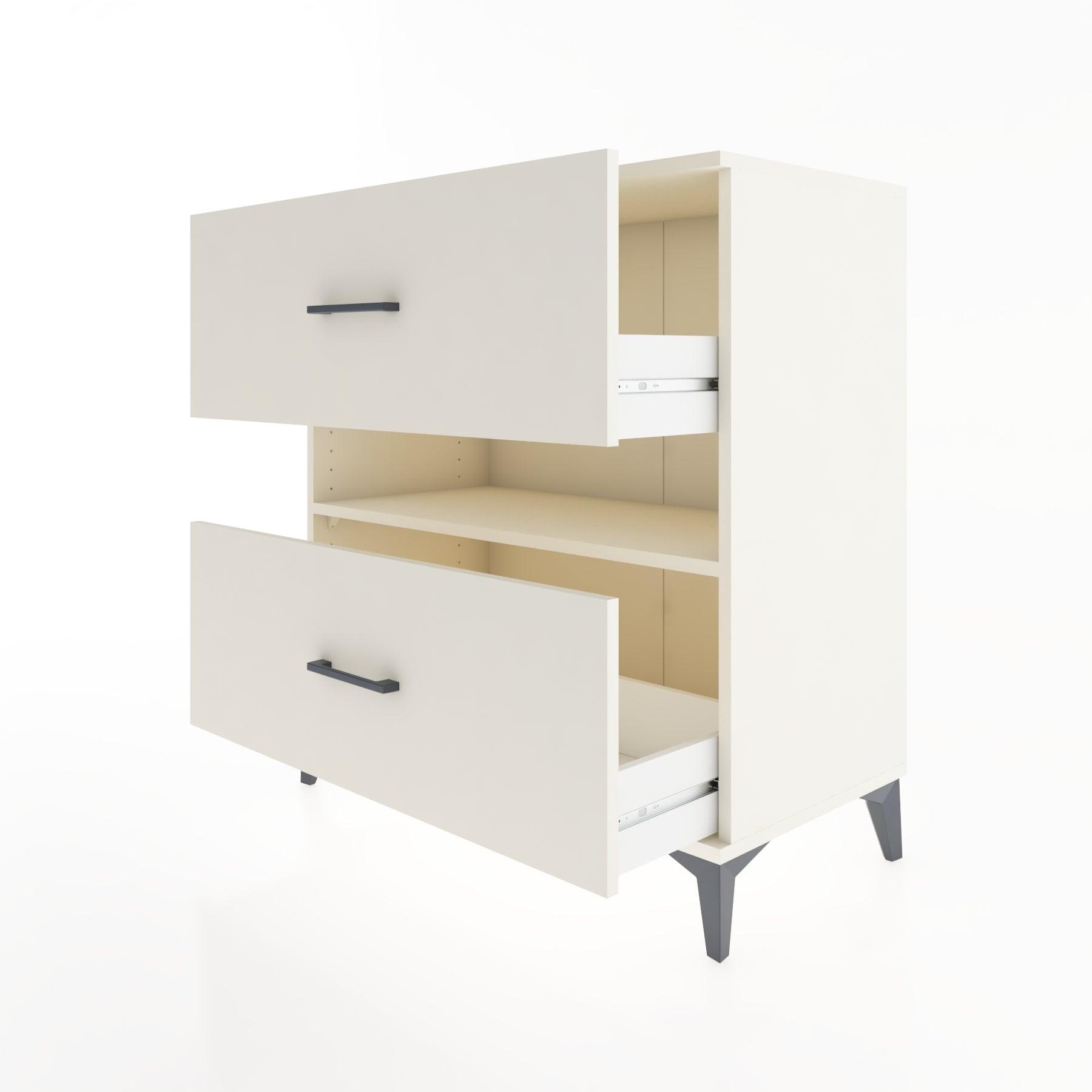 Woodntry Modüler Şifonyer Aytaşı 88x44x84 cm Çekmeceli ve Raflı CR2-1