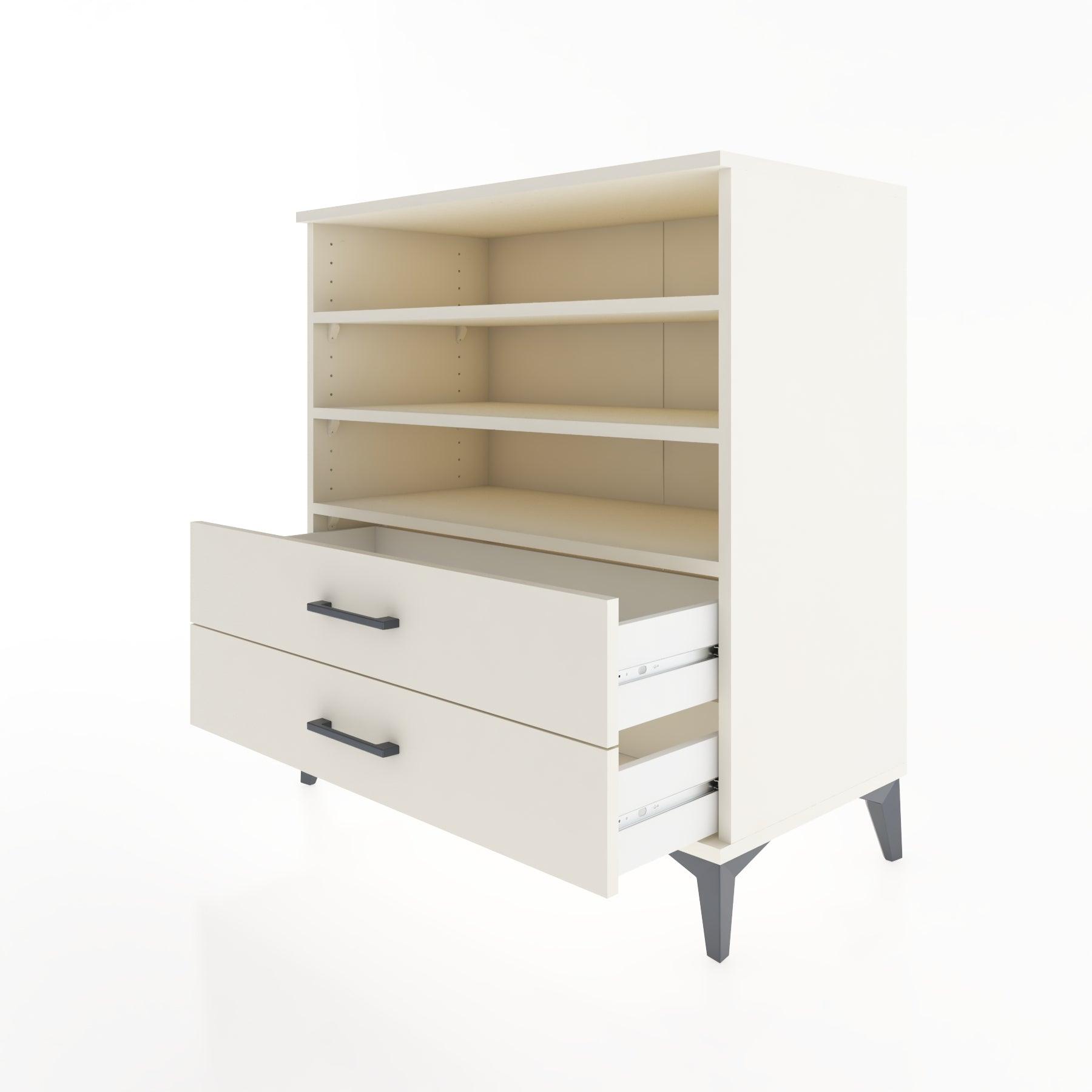 Woodntry Modüler Şifonyer Aytaşı 88x44x84 cm Çekmeceli ve Raflı CR15-1