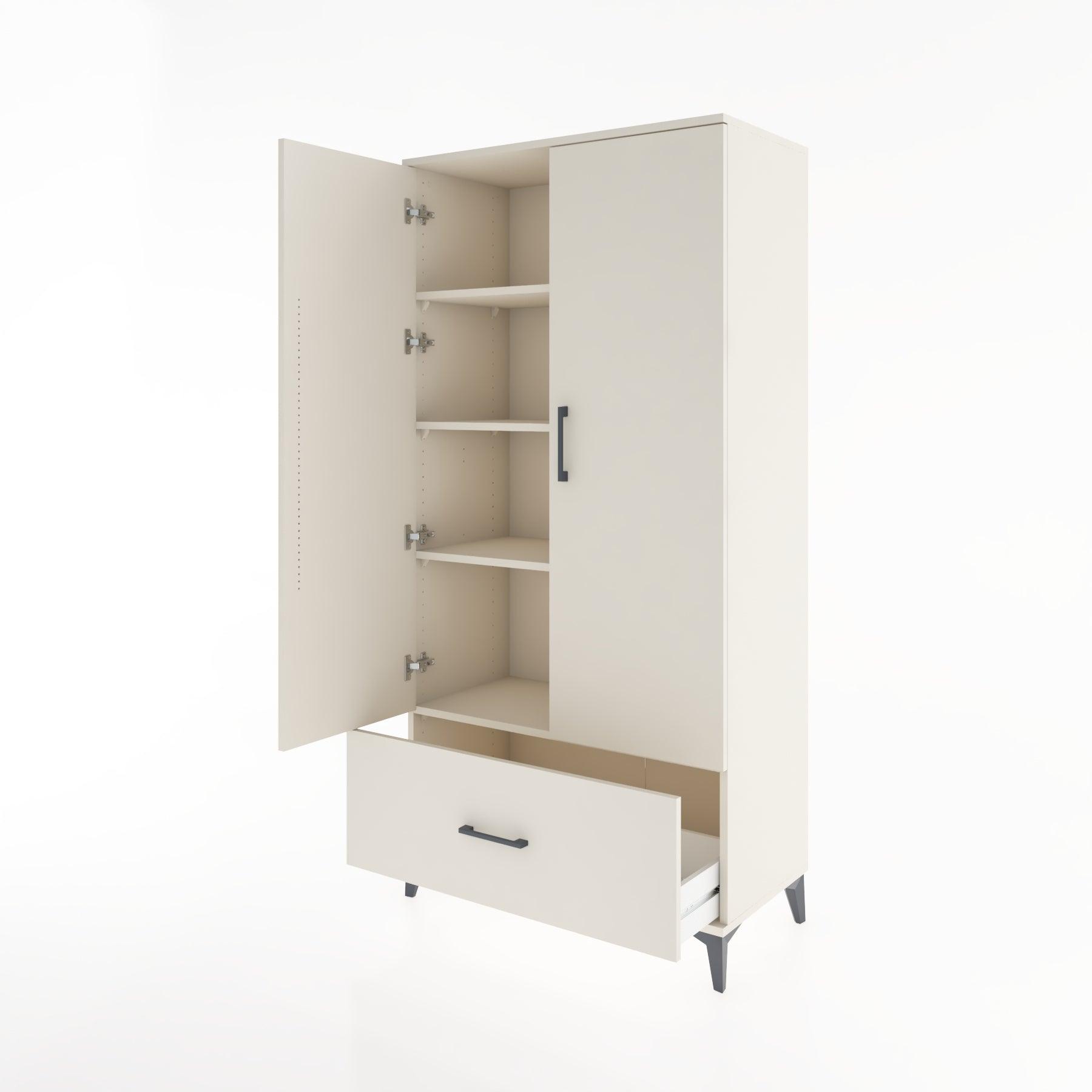 Woodntry Modular Cabinet Moonstone 88x44x170 cm with Doors and Drawers KC16-1