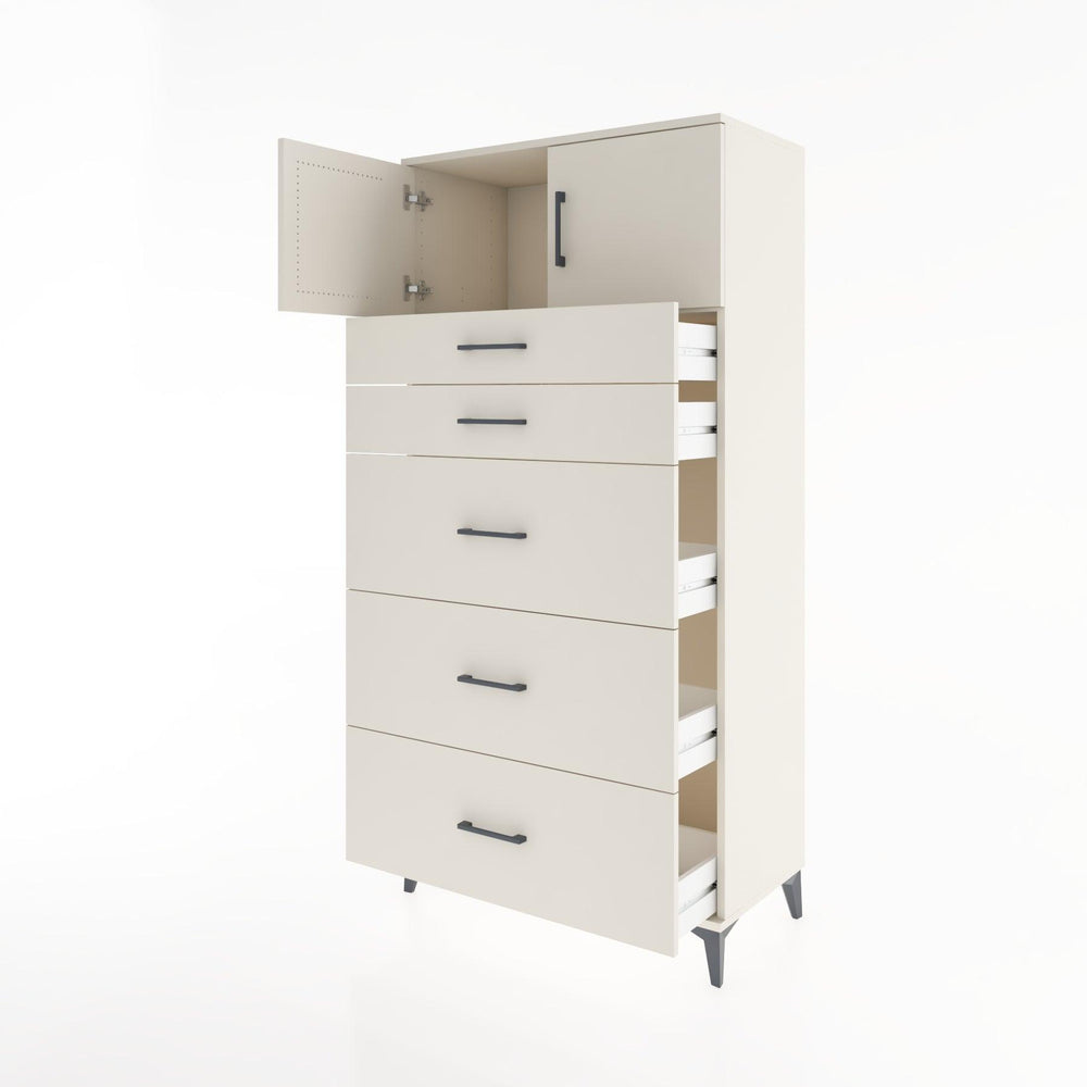 Woodntry Modular Cabinet Moonstone 88x44x170 cm with Doors and Drawers KC22-1
