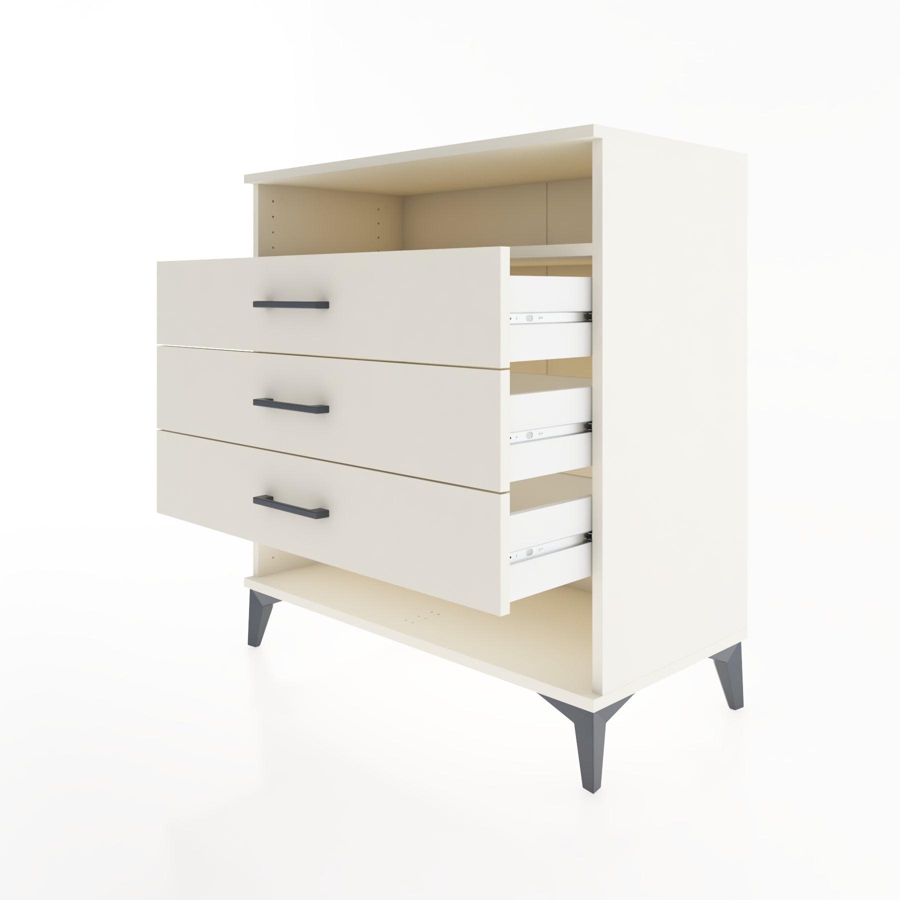 Woodntry Modüler Şifonyer Aytaşı 88x44x84 cm Çekmeceli ve Raflı CR20-1