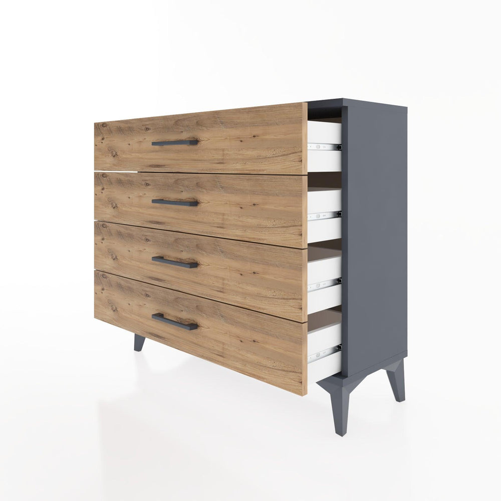 Woodntry Modüler Şifonyer 4 Çekmeceli 88x30x68 cm Antrasit - Woodntry