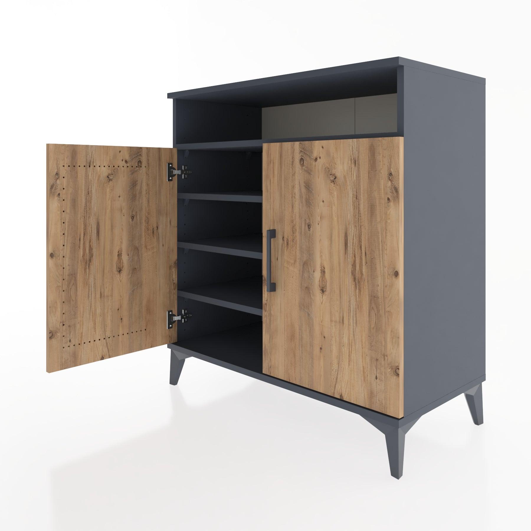 Woodntry Modular Dresser Anthracite 88x44x84 cm with Cover and Shelf KR82-2