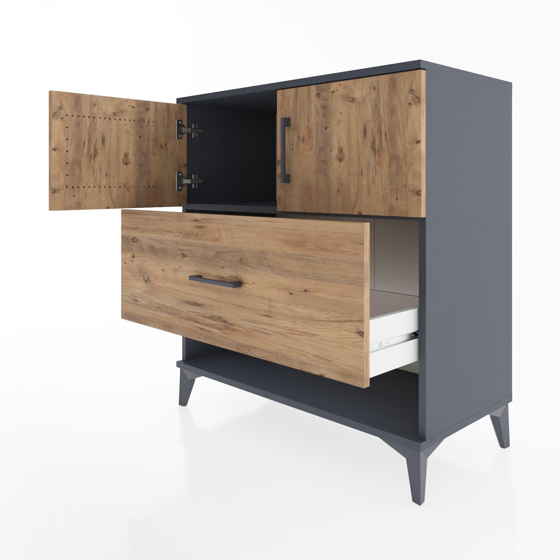 Woodntry Modular Dresser Anthracite 88x44x84 cm Functional F120-2