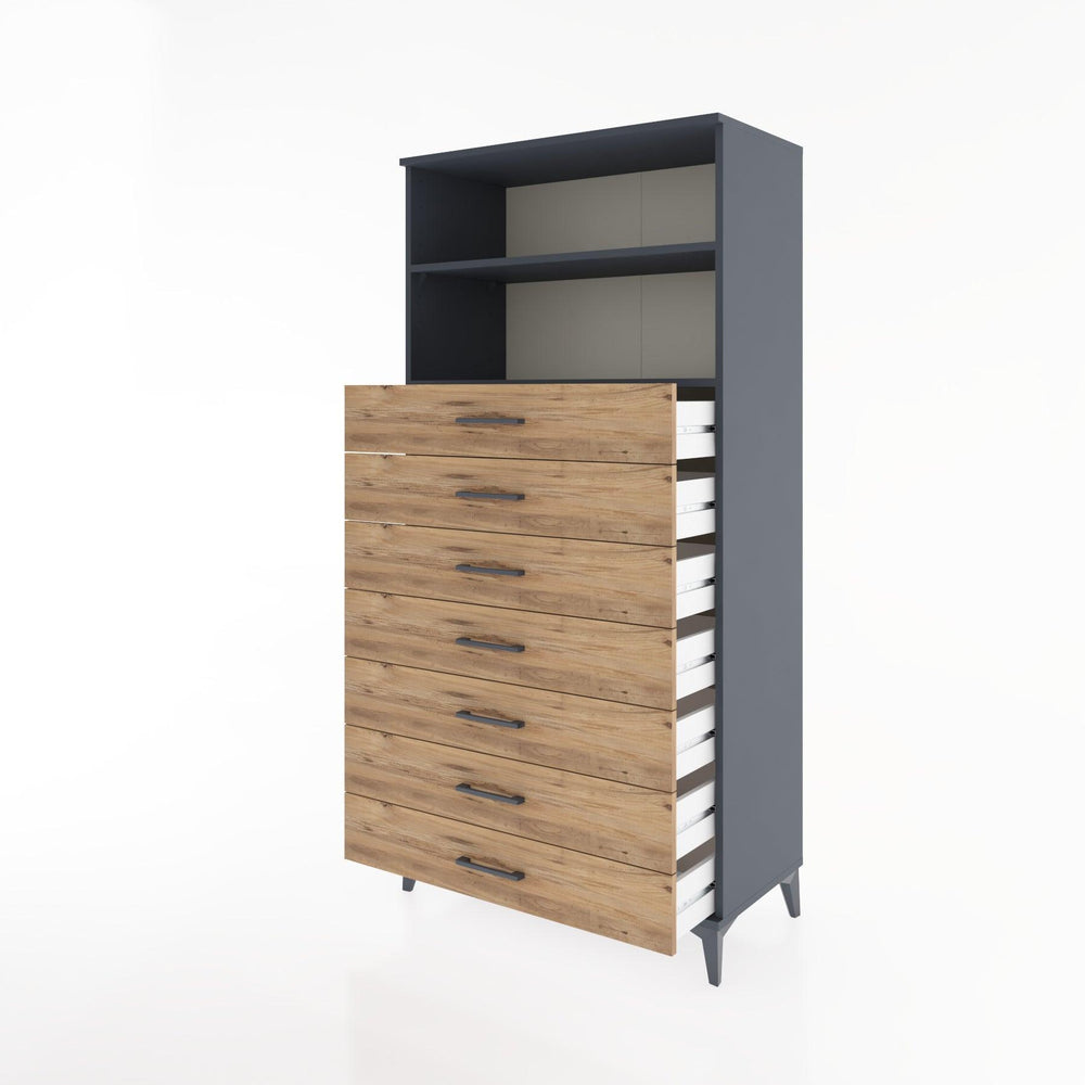 Woodntry Modular Cabinet Anthracite 88x44x170 cm with Drawers and Shelves CR33-2