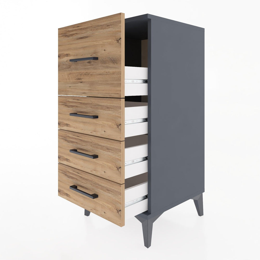 Woodntry Modular Nightstand Anthracite 44x44x84 cm Drawer C1-2