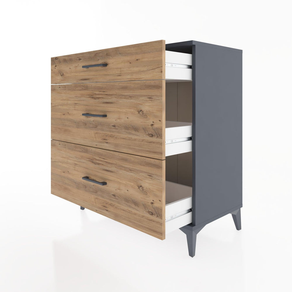 Woodntry Modüler Şifonyer Antrasit 88x44x84 cm Çekmeceli C5-2