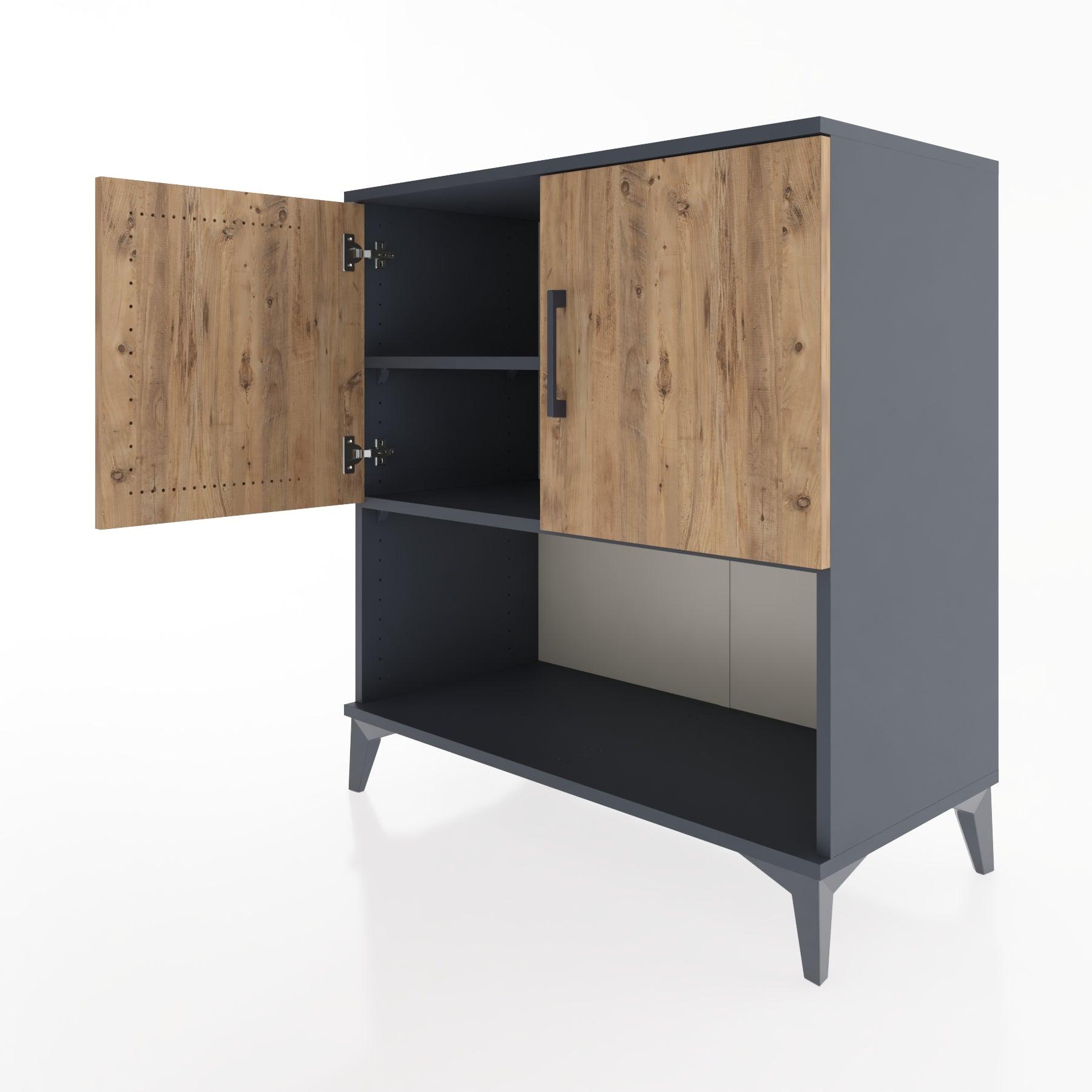 Woodntry Modular Dresser Anthracite 88x44x84 cm with Cover and Shelf KR44-2