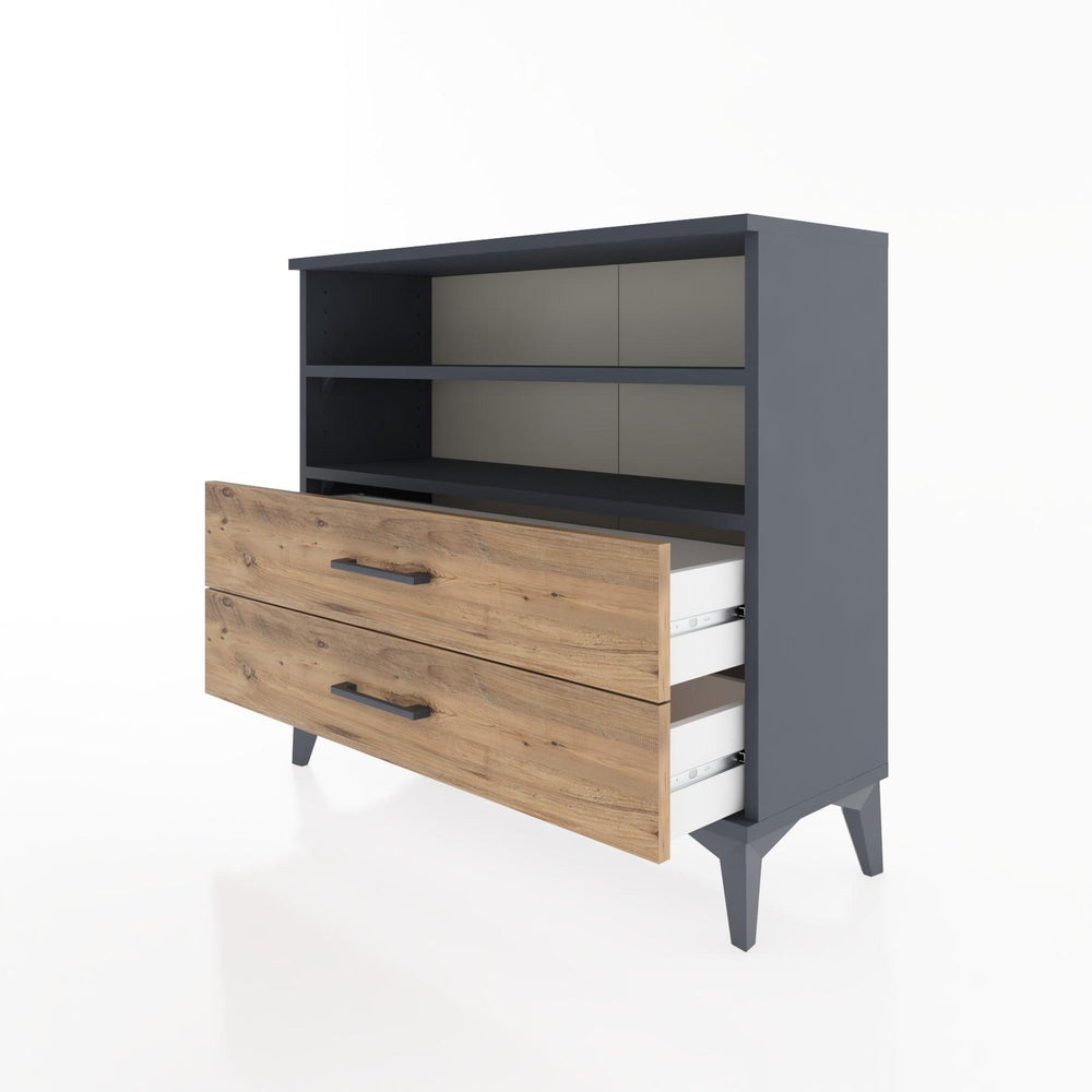 Woodntry Modüler Şifonyer İki Çekmeceli V2 88x30x68 cm Antrasit - Woodntry