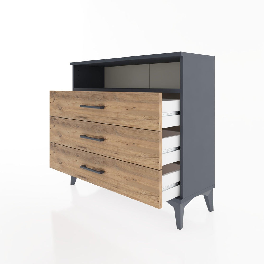 Woodntry Modüler Şifonyer Üç Çekmeceli V2 88x30x68 cm Antrasit - Woodntry