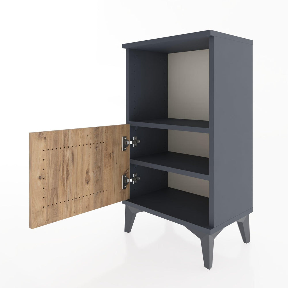 Woodntry Modüler Komodin Raf ve Tek Kapaklı V1 44x30x68 cm Antrasit - Woodntry