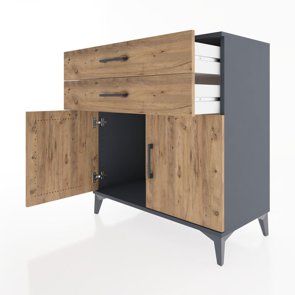 Woodntry Modular Dresser Anthracite 88x44x84 cm with Cover and Drawer KC33-2