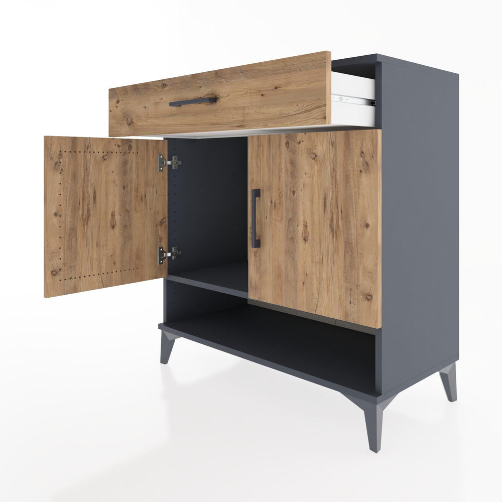 Woodntry Modüler Şifonyer Antrasit 88x44x84 cm Fonksiyonel F66-2