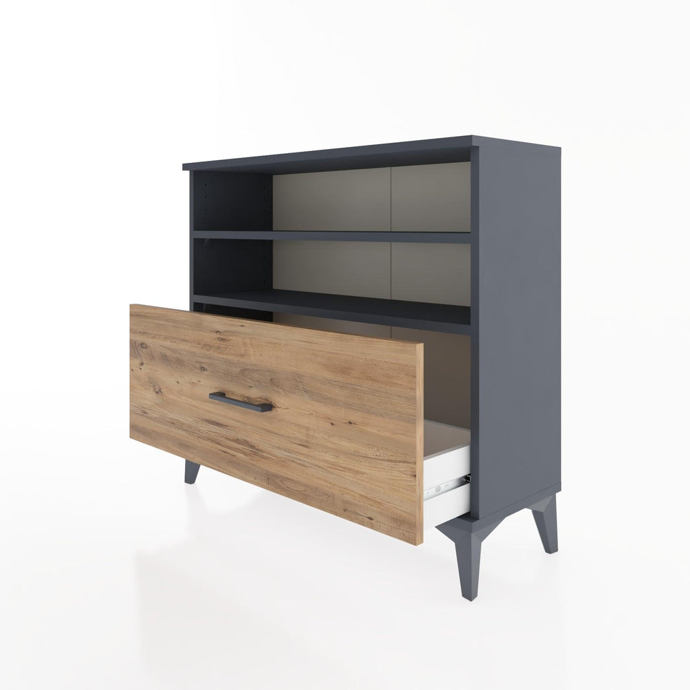 Woodntry Modüler Şifonyer Raf ve Çekmece V1 88x30x68 cm Antrasit - Woodntry