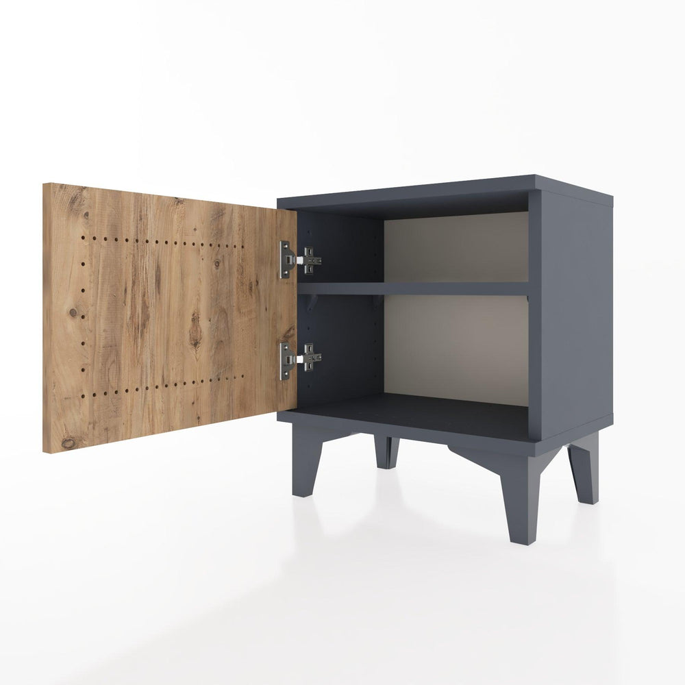 Woodntry Modüler Komodin Tek Kapaklı 44x30x36 cm Antrasit - Woodntry