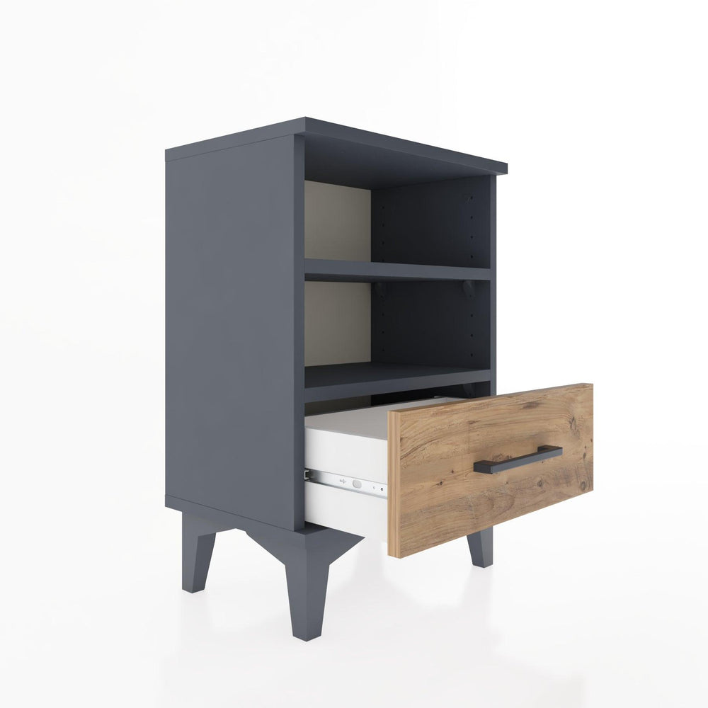 Woodntry Modüler Komodin Çift Raflı 44x30x52 cm Antrasit - Woodntry