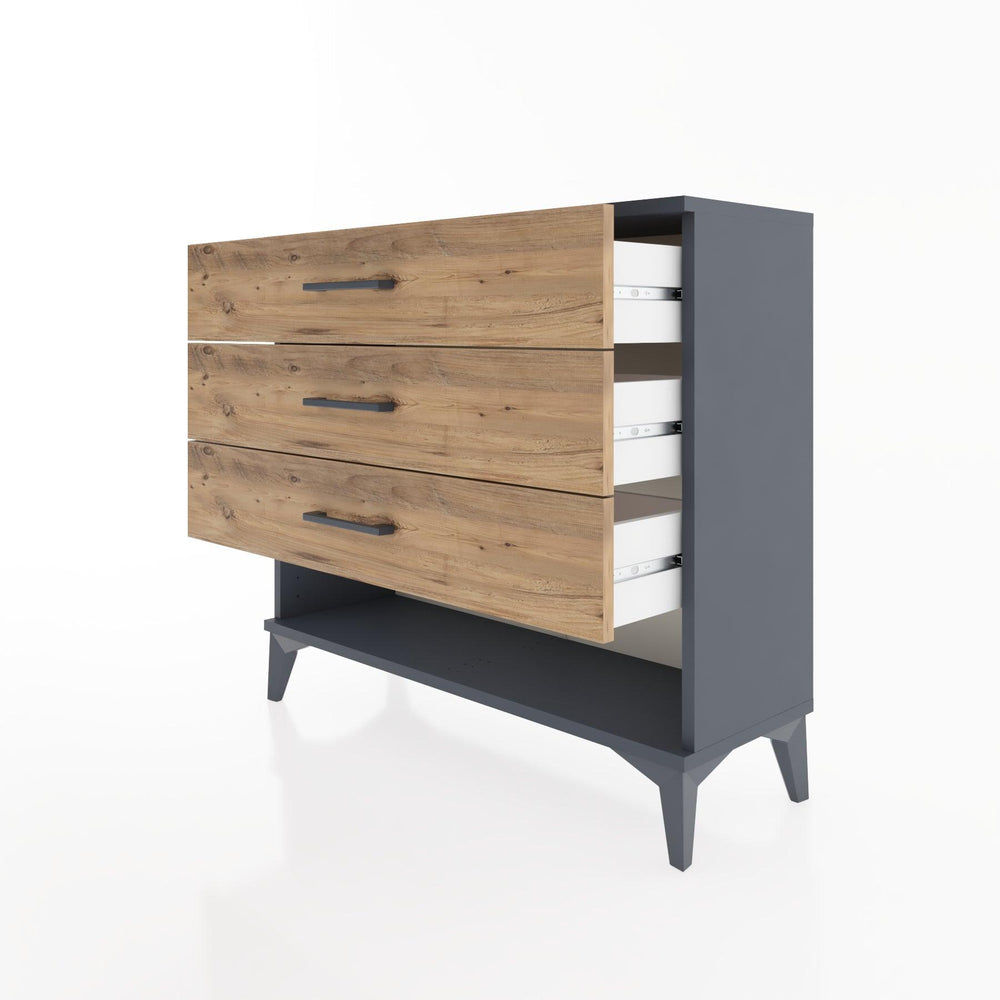 Woodntry Modüler Şifonyer Üç Çekmeceli V1 88x30x68 cm Antrasit - Woodntry