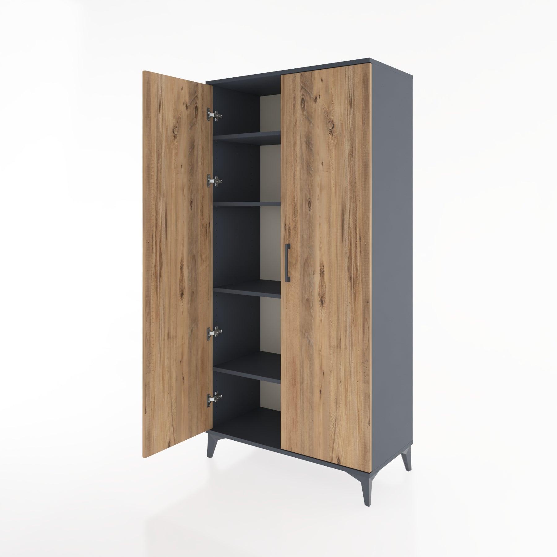 Woodntry Modular Cabinet Anthracite 88x44x170 cm with Cover K9-2