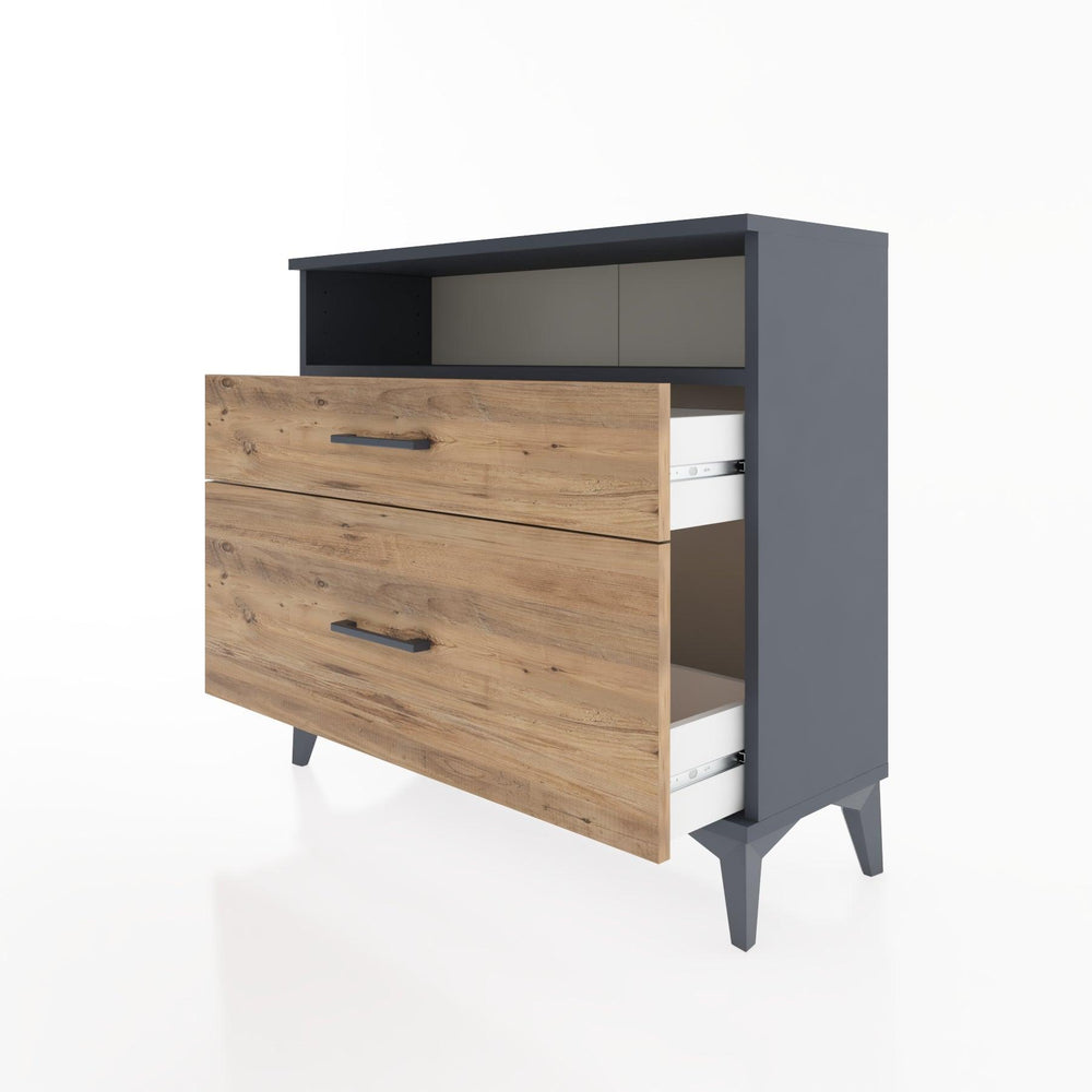 Woodntry Modüler Şifonyer İki Çekmeceli V6 88x30x68 cm Antrasit - Woodntry