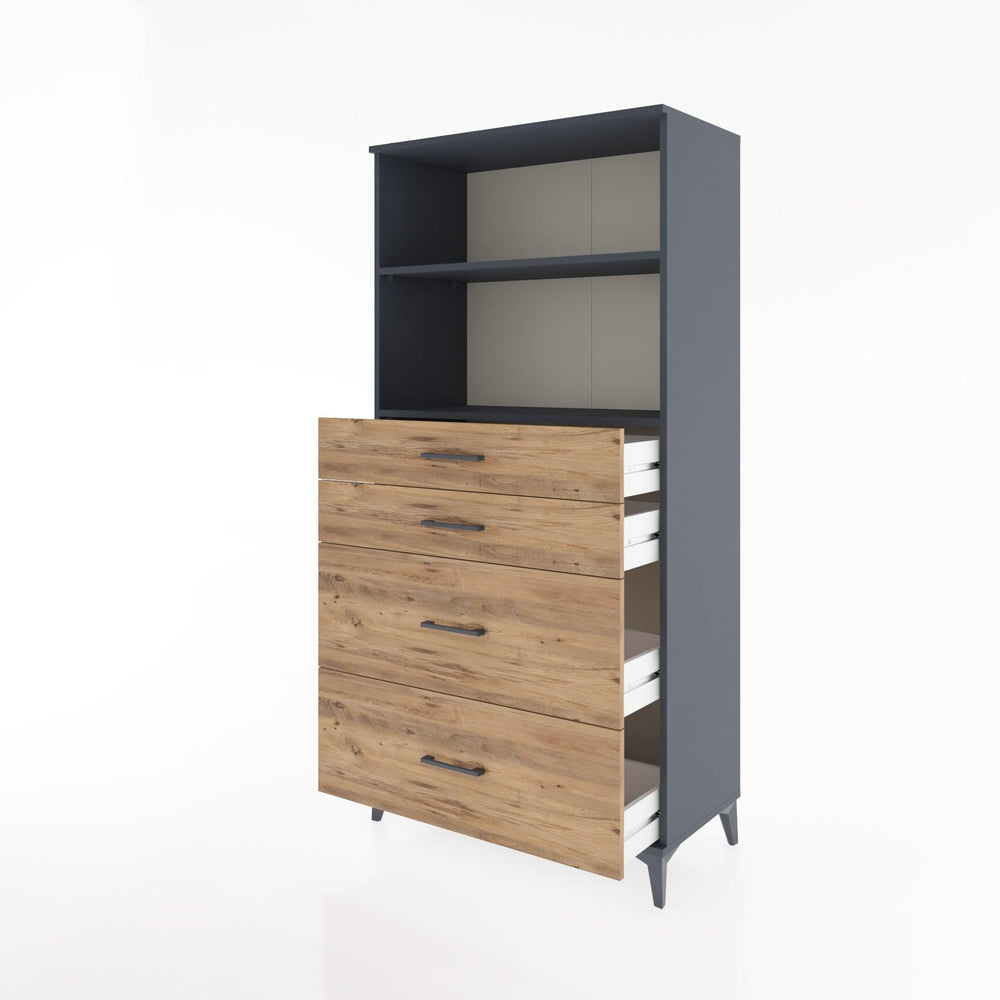 Woodntry Modular Cabinet Anthracite 88x44x170 cm with Drawers and Shelves CR47-2