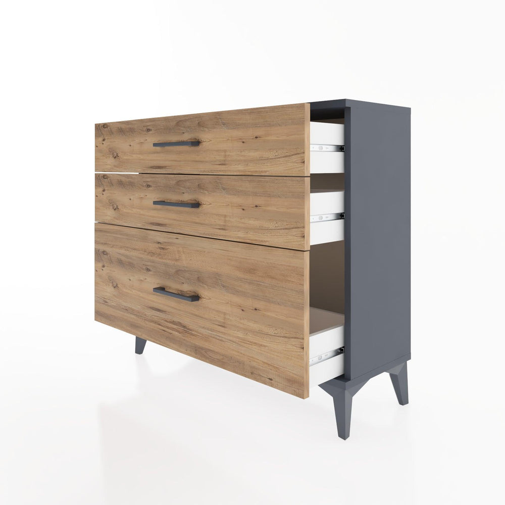 Woodntry Modüler Şifonyer Üç Çekmeceli V3 88x30x68 cm Antrasit - Woodntry