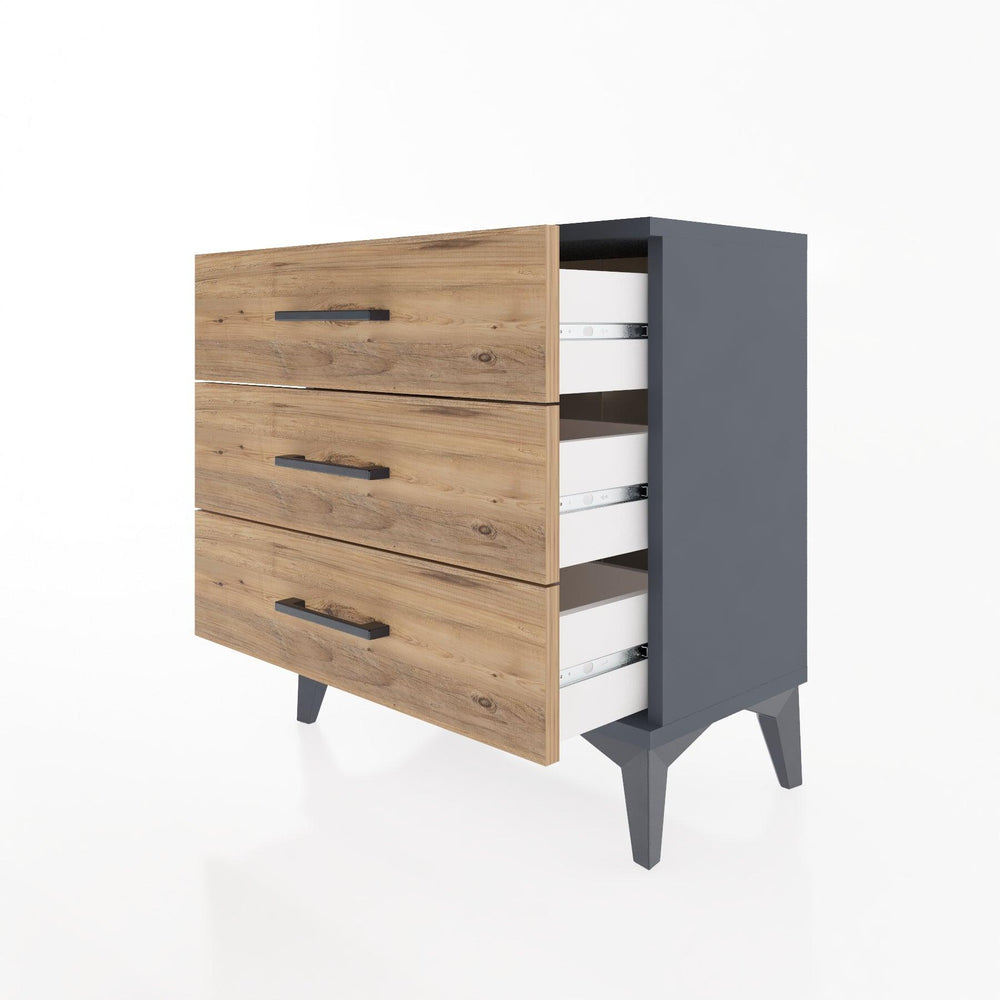 Woodntry Modular Nightstand Anthracite 60x30x52 cm Drawer C1-2