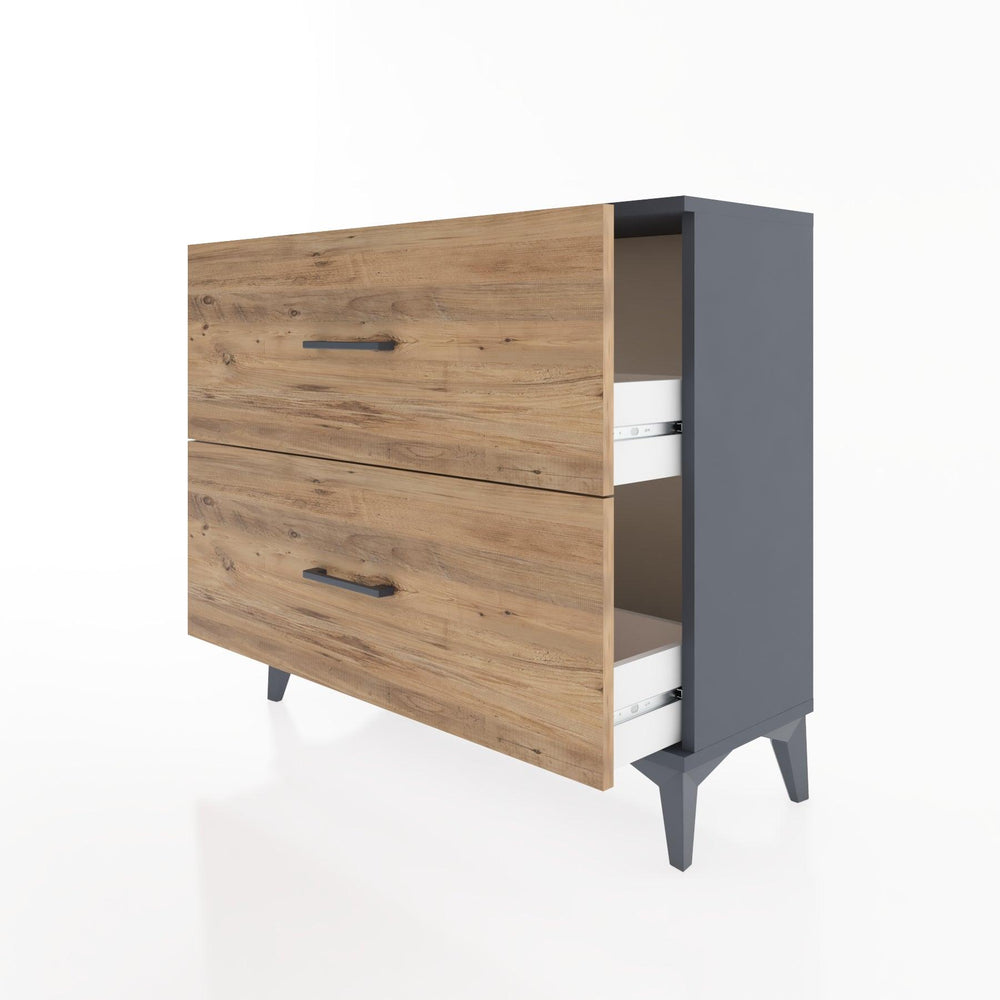 Woodntry Modüler Şifonyer İki Çekmeceli V4 88x30x68 cm Antrasit - Woodntry