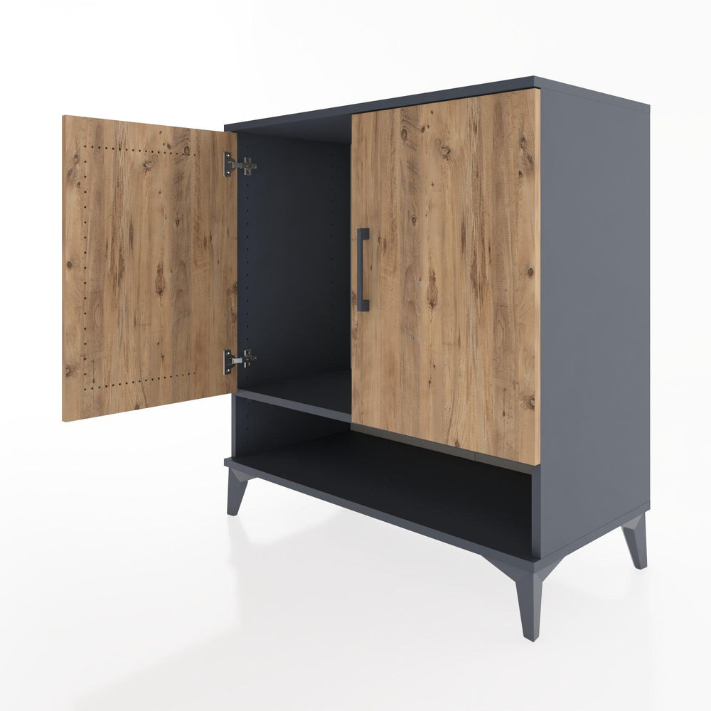 Woodntry Modüler Şifonyer Antrasit 88x44x84 cm Kapaklı ve Raflı KR77-2