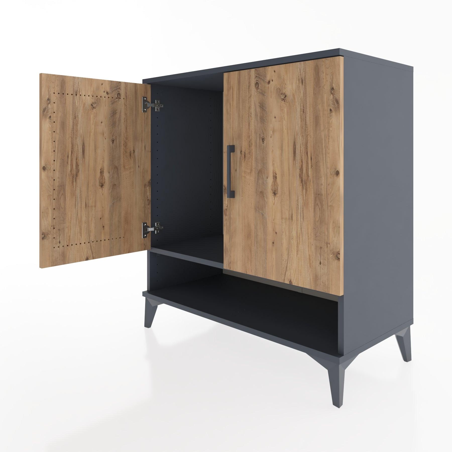 Woodntry Modular Dresser Anthracite 88x44x84 cm with Cover and Shelf KR77-2