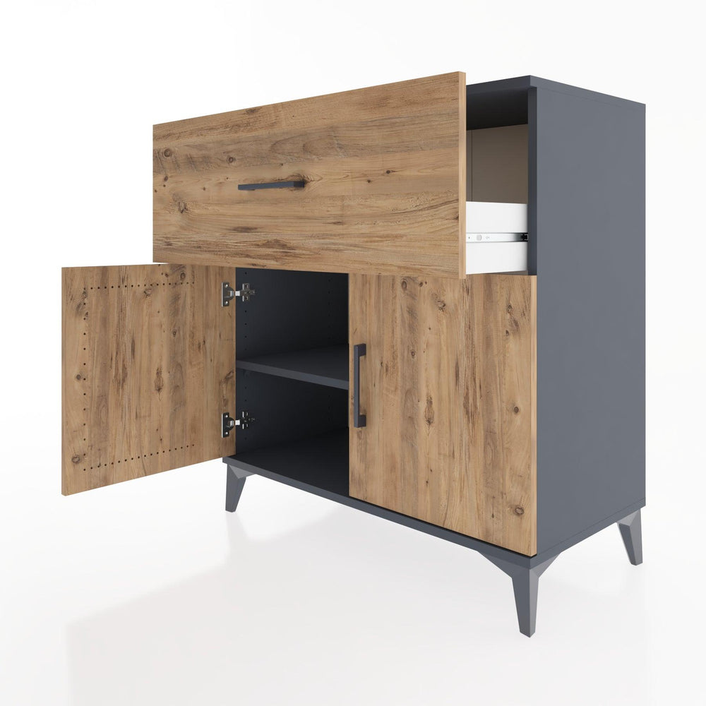 Woodntry Modular Dresser Anthracite 88x44x84 cm with Cover and Drawer KC50-2