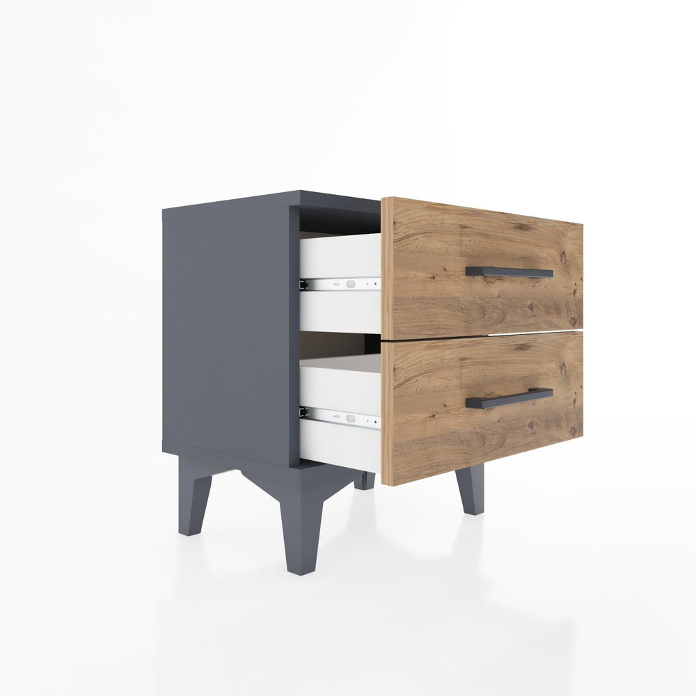 Woodntry Modüler Komodin İki Çekmeceli 44x30x36 cm Antrasit - Woodntry