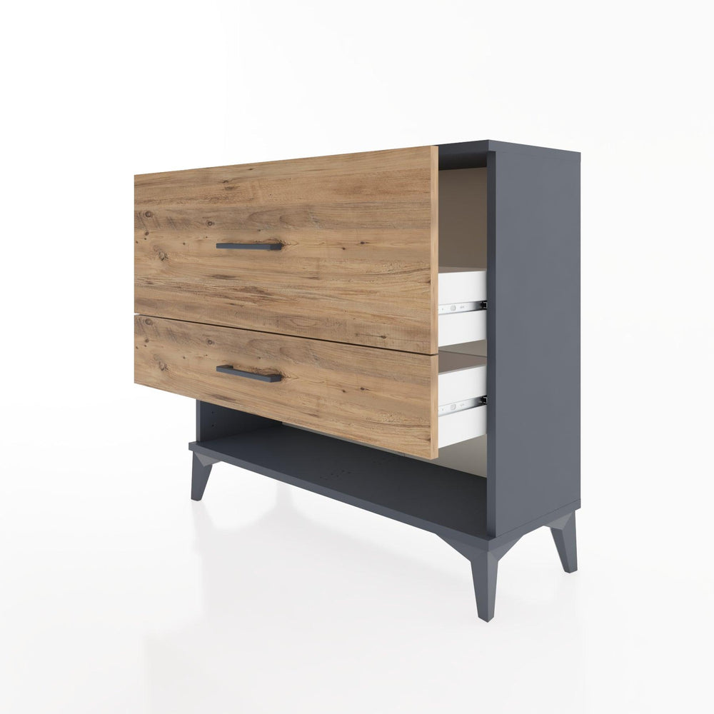 Woodntry Modüler Şifonyer İki Çekmeceli V5 88x30x68 cm Antrasit - Woodntry