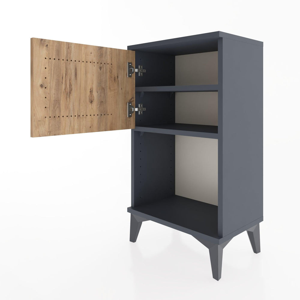 Woodntry Modüler Komodin Raf ve Tek Kapaklı V2 44x30x68 cm Antrasit - Woodntry