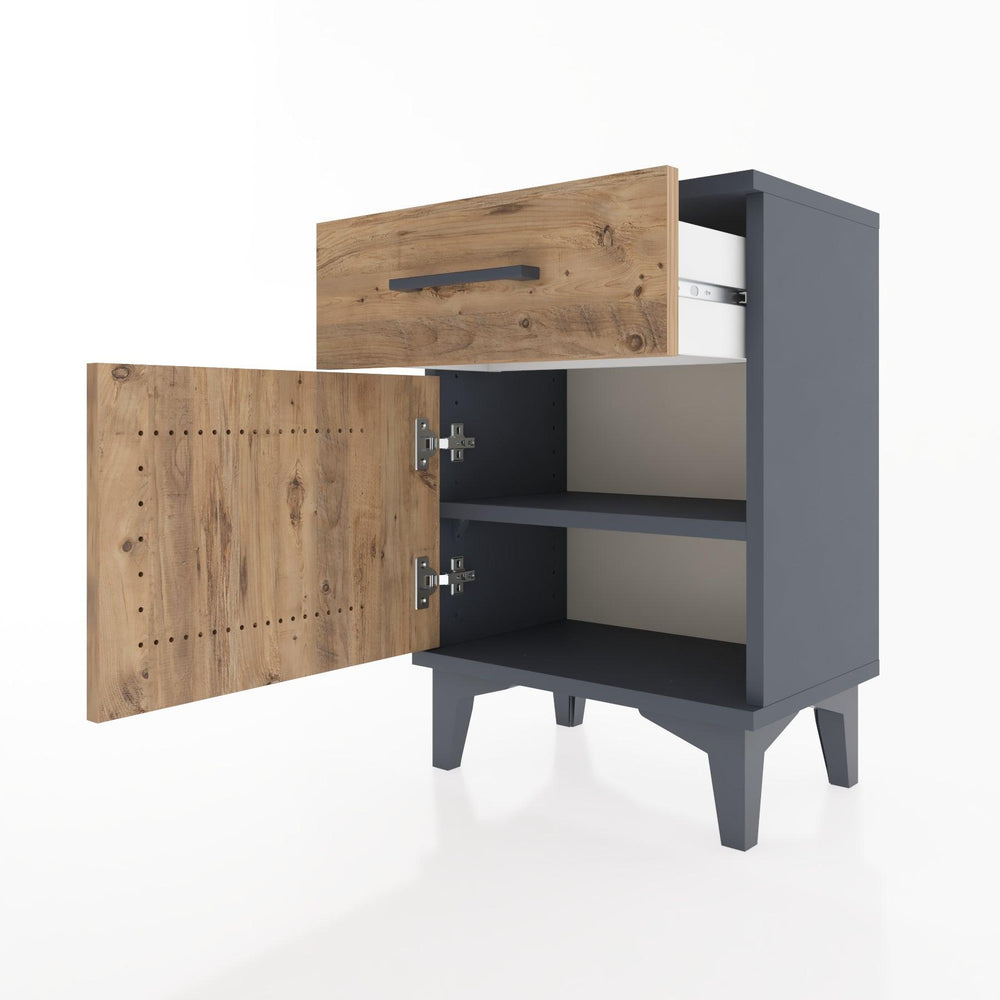 Woodntry Modüler Komodin Çekmece ve Kapaklı 44x30x52 cm Antrasit - Woodntry