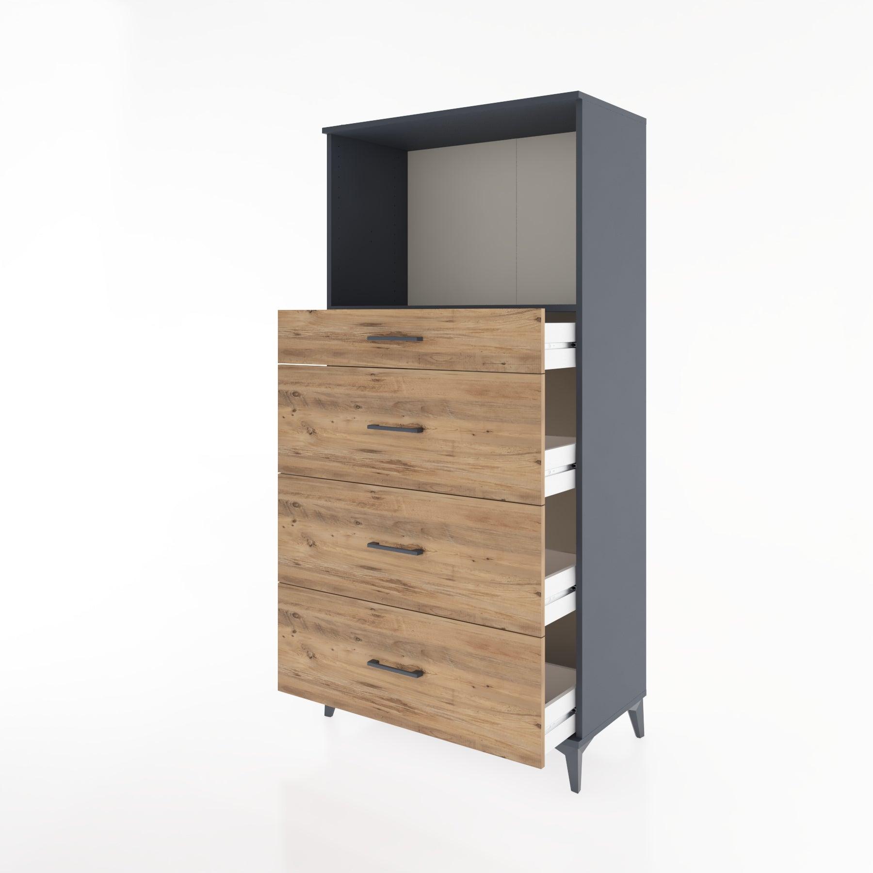 Woodntry Modular Cabinet Anthracite 88x44x170 cm with Drawers and Shelves CR51-2