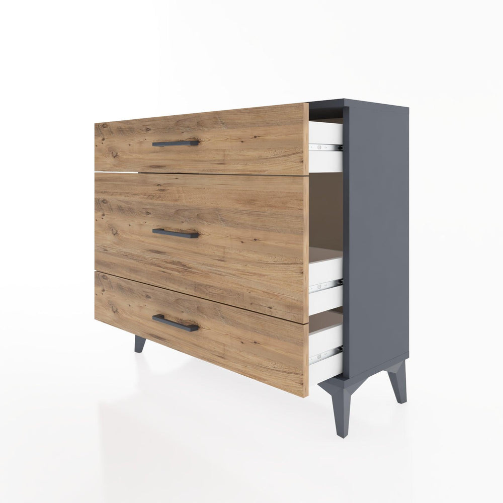 Woodntry Modüler Şifonyer Üç Çekmeceli V5 88x30x68 cm Antrasit - Woodntry