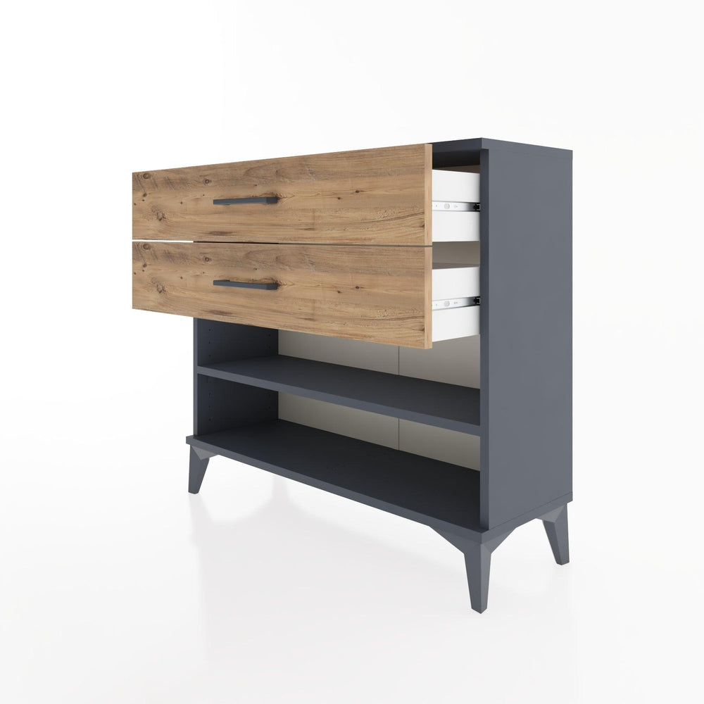 Woodntry Modüler Şifonyer İki Çekmeceli V1 88x30x68 cm Antrasit - Woodntry